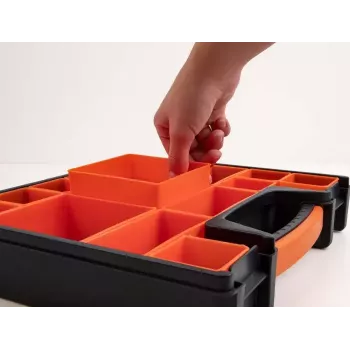 Caixa de arrumação DeLOCK caixa organizadora 14 compartimentos 312x272x60mm laranja preto