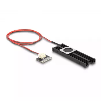 Dissipador de calor DeLOCK com ventoinha para M.2 SSD 2280 preto alumínio
