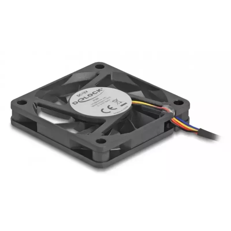 Ventoinha para caixa de computador DELOCK 6 cm (60x60x10 mm), 12 V, rolamento de esferas, preto, modelo 67294
