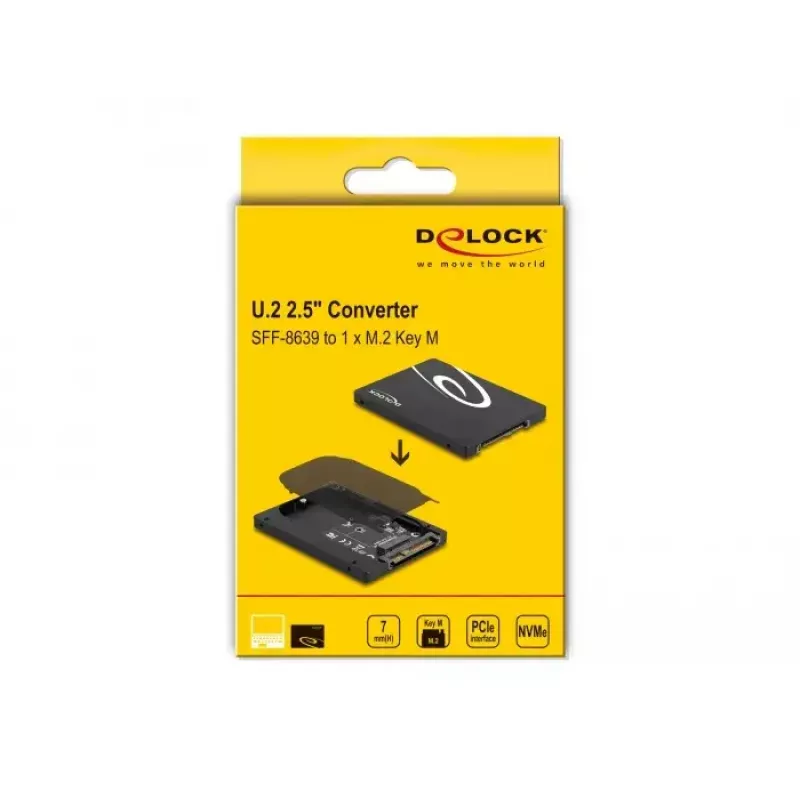 Caixa para SSD DeLOCK 63379 preto M.2 suporte para 1 unidade