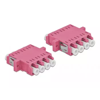 Delock 86542 acoplador de fibra ótica LC Quad Multimode, roxo, 2 unidades