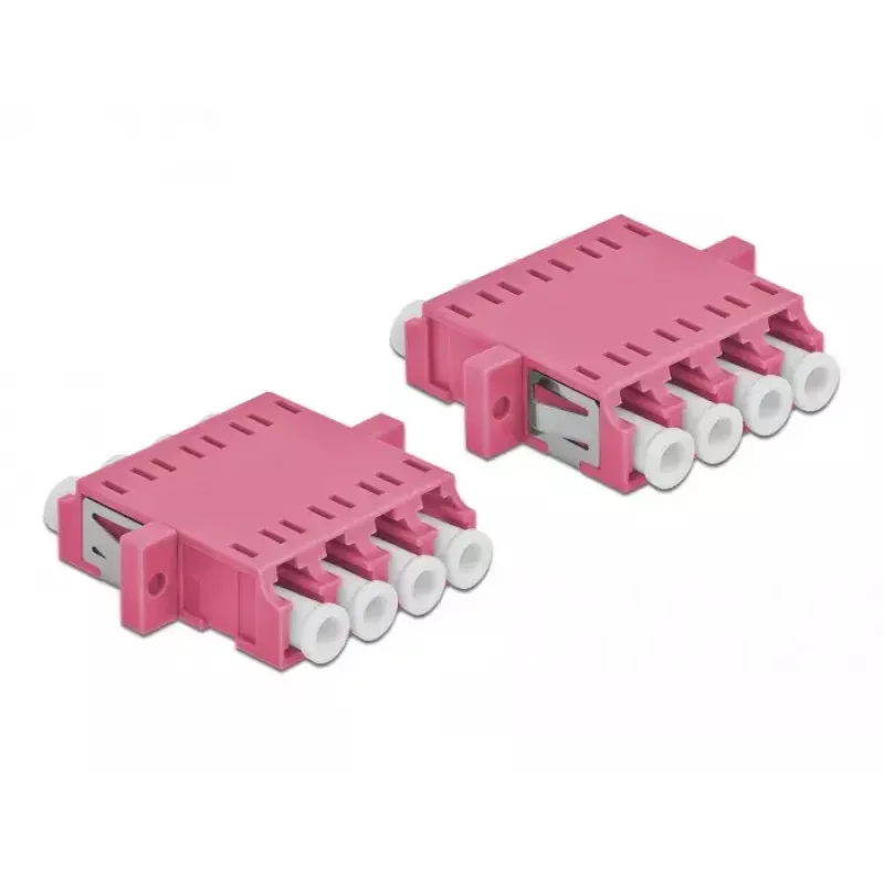 Delock 86542 acoplador de fibra ótica LC Quad Multimode, roxo, 2 unidades