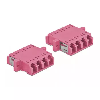 Delock 86542 acoplador de fibra ótica LC Quad Multimode, roxo, 2 unidades