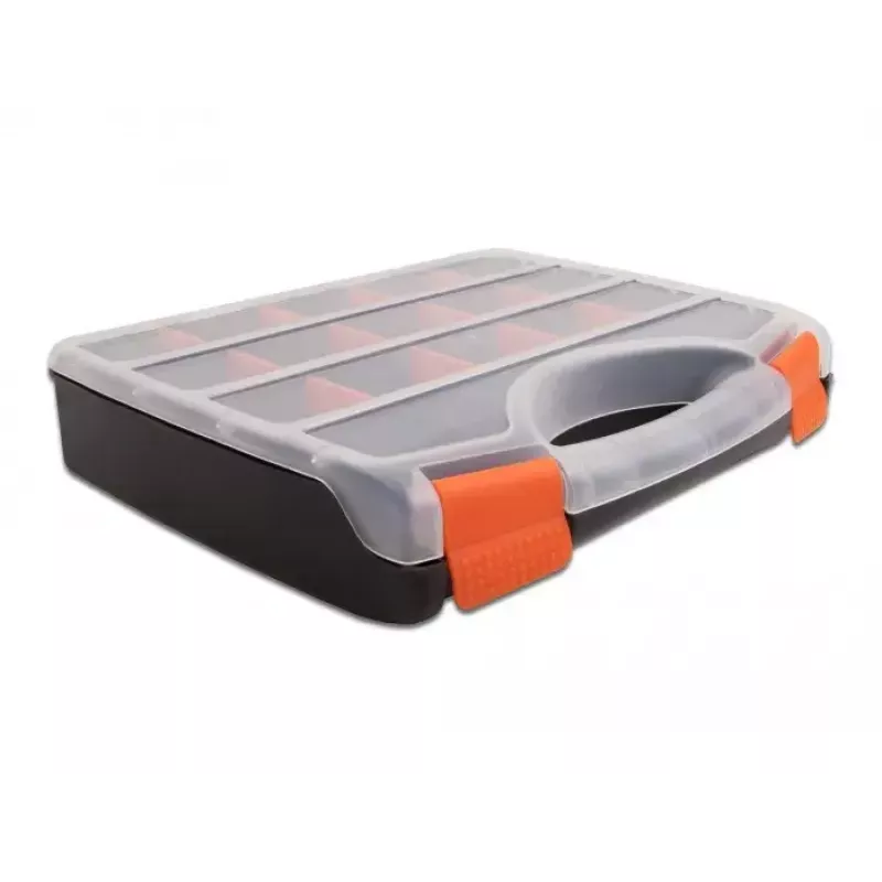 Caixa de armazenamento DeLOCK 18418 17 compartimentos 320x255x60mm laranja preto