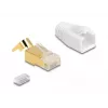 Cabo de rede DeLOCK fichas modulares RJ45 conjunto de 25 unid. Cat.7 dourado branco