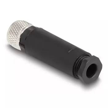 Conector DeLOCK M8 codificação A 3 pinos fêmea ligação por parafuso