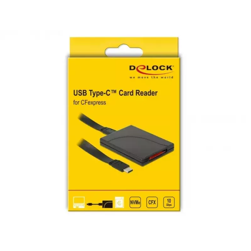 Leitor de cartões DeLOCK 91749 USB 3.1 Gen 2 Type-C preto