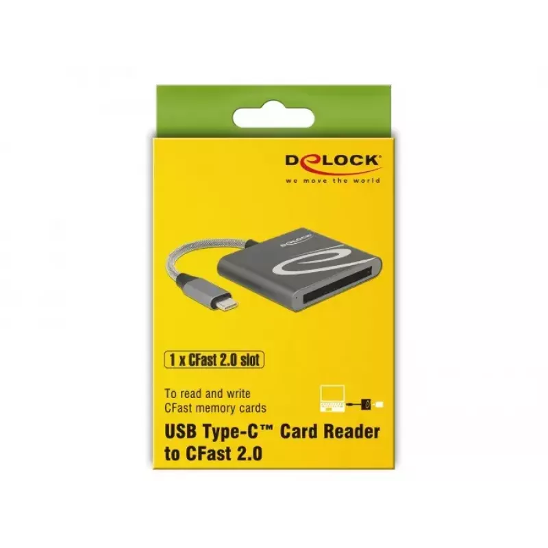 Leitor de cartões DeLOCK 91745 USB 3.2 Gen 1 Type-C preto prateado