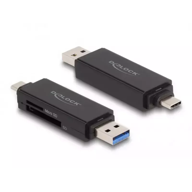 Leitor de cartões DeLOCK 91004 USB 3.2 Gen 1 Type-A Type-C preto