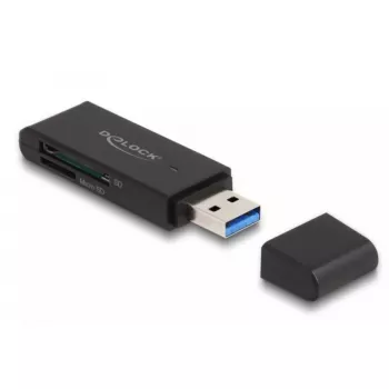 Leitor de cartões DeLOCK 91002 USB preto MicroSD SD SDHC SDXC 5000 Mbit/s