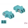 Adaptador de fibra ótica DELOCK LC fêmea–fêmea OM3 duplex (pack de 2)