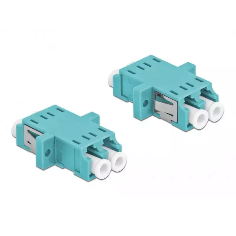 Adaptador de fibra ótica DELOCK LC fêmea–fêmea OM3 duplex (pack de 2)
