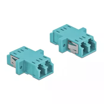 Adaptador de fibra ótica DELOCK LC fêmea–fêmea OM3 duplex (pack de 2)
