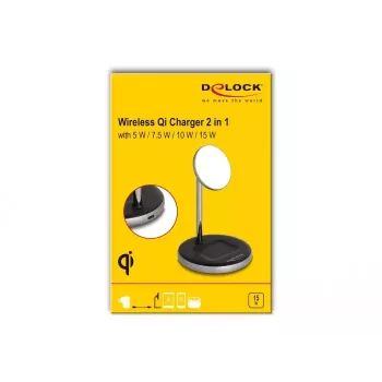 Carregador sem fios DeLOCK 66468 2 em 1 5 W 7,5 W 10 W 15 W