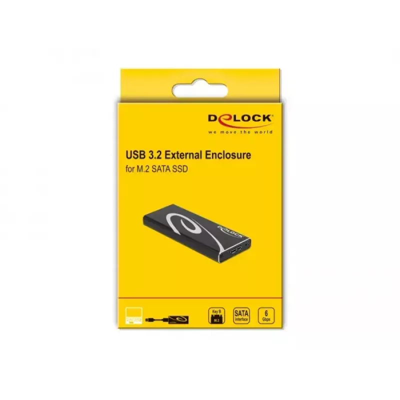 Caixa para SSD DeLOCK 42007 preto M.2