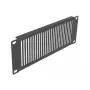 Painel de ventilação DeLOCK painel vertical para armário de rede 10 polegadas 2U preto