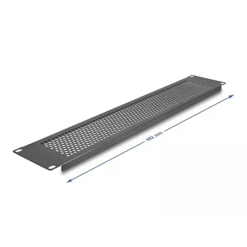 DeLOCK 67036 painel cego de 19" com orifícios redondos, 2U, preto