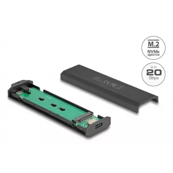 Caixa para SSD DeLOCK 42031 preto M.2 PCIe SATA 20 Gbit/s