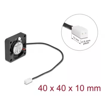 Ventoinha para caixa de computador DELOCK 4 cm (40 x 40 x 10 mm), rolamento de esferas, 0,18 m³/h, 5 V DC, preto