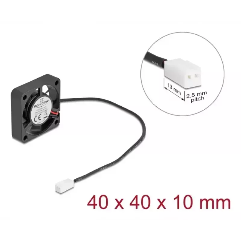 DeLOCK 67286 Ventoinha axial 5 V DC, 40 x 40 x 10 mm, preta