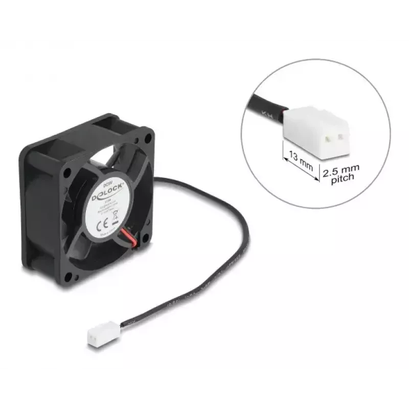 DeLOCK 67289 Ventoinha axial 5 V DC, 60 x 60 x 25 mm, preta