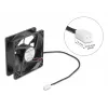 Ventoinha para caixa de computador DELOCK 8 cm (80 x 80 x 25 mm), rolamento de esferas, 5 V DC, preto
