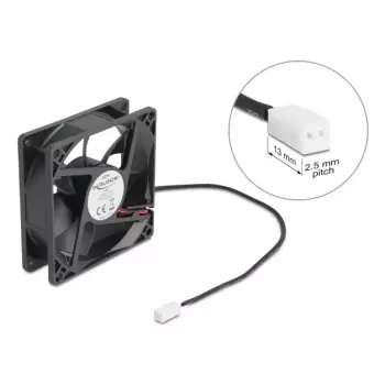 Ventoinha para caixa de computador DELOCK 8 cm (80 x 80 x 25 mm), rolamento de esferas, 5 V DC, preto