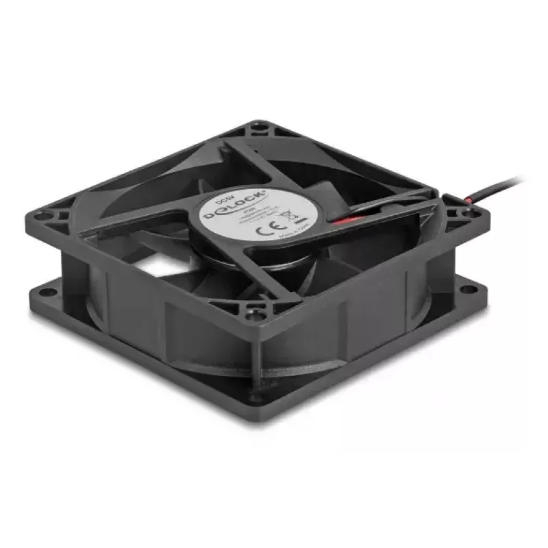 Ventoinha para caixa de computador DELOCK 8 cm (80 x 80 x 25 mm), rolamento de esferas, 5 V DC, preto