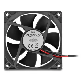 Ventoinha para caixa de computador DELOCK 8 cm (80 x 80 x 25 mm), rolamento de esferas, 5 V DC, preto