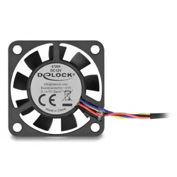 Ventoinha DELOCK 67293 4 cm (40×40×10 mm) 0,18 m³/h rolamento de esferas 12 V preto