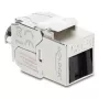 Módulo Keystone DELOCK conector fêmea RJ45 para LSA Cat.8.1 blindado com clipe de bloqueio e tampa de proteção contra pó