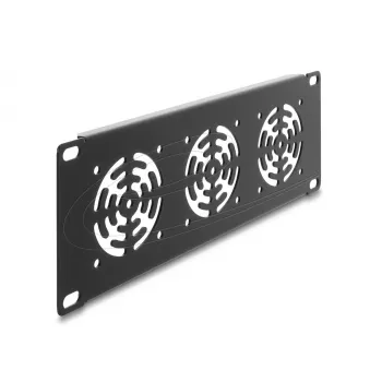 Placa de cobertura DeLOCK 67431 com 3 ventoinhas incorporadas de 60×60 mm, metal, cinzento-escuro, 1 unid.