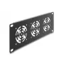 Placa de cobertura DeLOCK 67431 com 3 ventoinhas incorporadas de 60×60 mm, metal, cinzento-escuro, 1 unid.