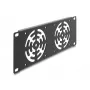 Placa de cobertura DELOCK 67432 com 2 ventoinhas incorporadas de 80×80 mm, caixa de metal, cinzento-escuro