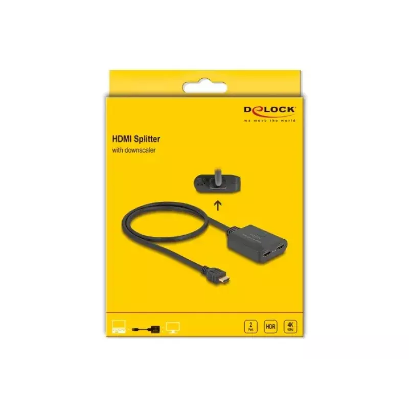 Splitter HDMI DeLOCK 1 x entrada HDMI para 2 x saída HDMI 4K 60 Hz