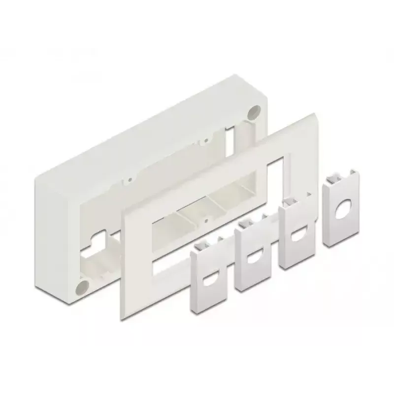 Acessório para patch panel DELOCK 81333 — suporte em policarbonato branco, 152×50×82 mm