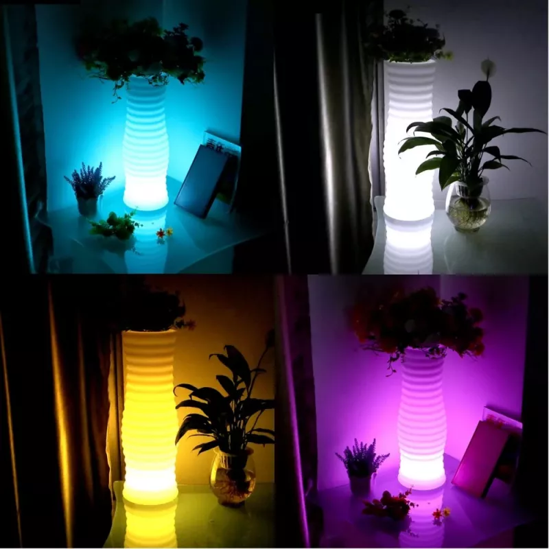 Vaso de flores com LED Techly branco plástico 1 unid.