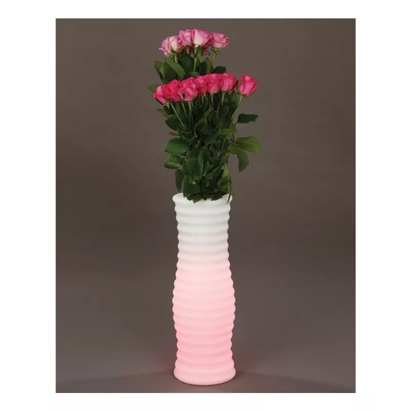 Vaso de flores com LED Techly branco plástico 1 unid.