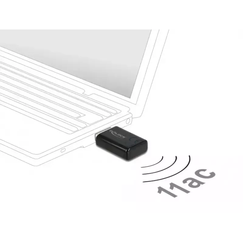 Placa de rede DeLOCK 12550 WLAN USB dual band Wi-Fi 5