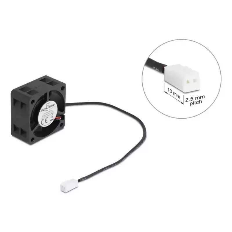 Ventoinha DELOCK 67287 axial 4 cm, 5 V DC, rolamento de esferas, 0,19 m³/h, preto