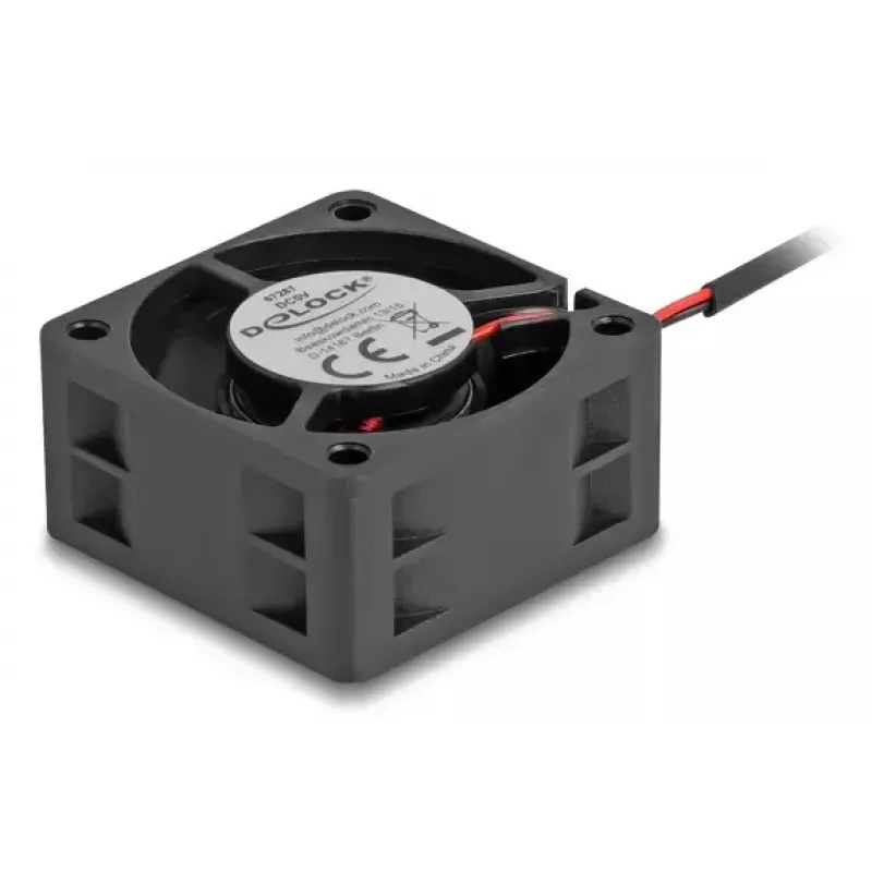 Ventoinha DELOCK 67287 axial 4 cm, 5 V DC, rolamento de esferas, 0,19 m³/h, preto