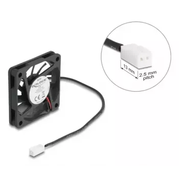 Ventoinha para caixa de computador DELOCK 67288 — 60 mm, rolamento de esferas, 5 V, fluxo de ar 0,38 m³/h, preto, 1 unid.