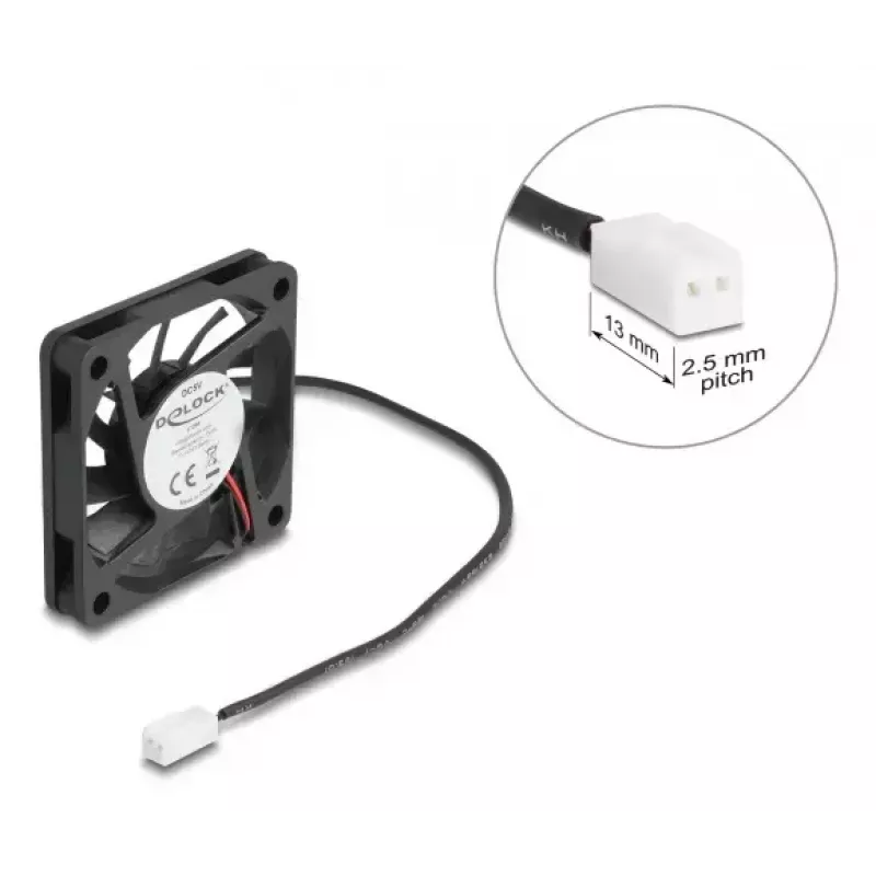 DeLOCK 67288 ventoinha axial, 5 V DC, 60 x 60 x 10 mm, preta
