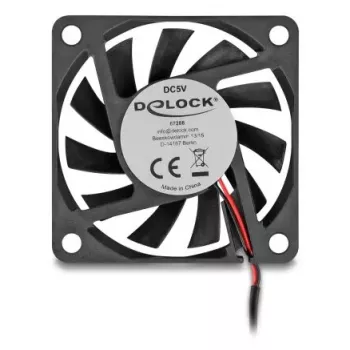 Ventoinha para caixa de computador DELOCK 67288 — 60 mm, rolamento de esferas, 5 V, fluxo de ar 0,38 m³/h, preto, 1 unid.