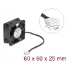 Ventoinha para caixa de computador DELOCK 6 cm (60x60x25 mm) 12 V DC, rolamento de esferas, preto