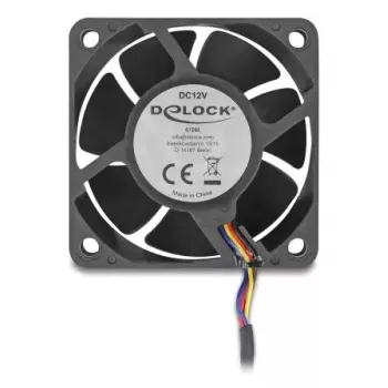 Ventoinha para caixa de computador DELOCK 6 cm (60x60x25 mm) 12 V DC, rolamento de esferas, preto