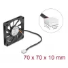 DeLOCK 67315 ventoinha axial, 12 V DC, 70 x 70 x 10 mm, preta