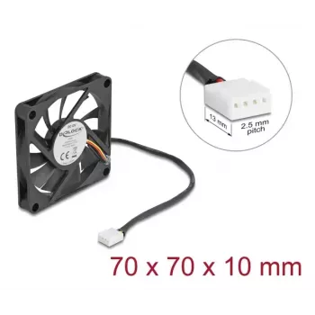 Ventoinha para caixa de computador DELOCK 67315 — 70 mm rolamento de esferas, 0,42 m³/h, preto