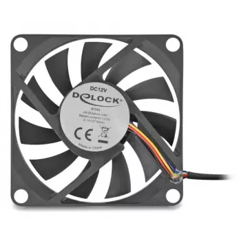 Ventoinha para caixa de computador DELOCK 67315 — 70 mm rolamento de esferas, 0,42 m³/h, preto