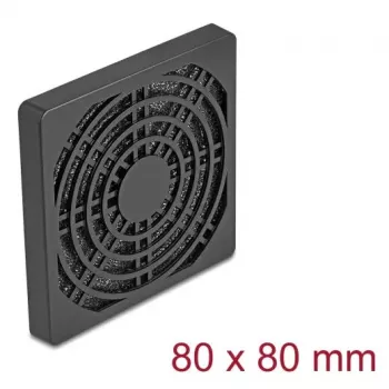 Grelha para ventoinha DELOCK 67311, ABS, preto, 87×87 mm, distância de montagem 71,5×71,5 mm